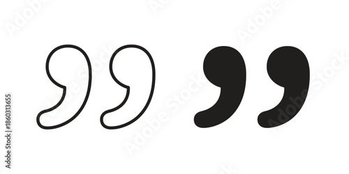 Quote right icons. glyph icon vector on white background. Flat and line vector