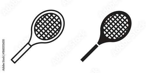 Racquet icons. glyph icon vector on white background. Flat and line vector