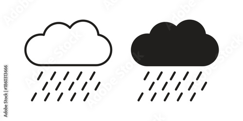 Rain icons. glyph icon vector on white background. Flat and line vector