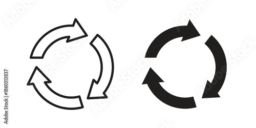 Recycle icons. glyph icon vector on white background. Flat and line vector