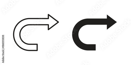 Redo icons. glyph icon vector on white background. Flat and line vector