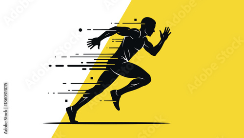 Vector illustration of a dancing girl and man with a silhouette of a woman showcasing sports action, competition, and fun speed for athletes, players, and people