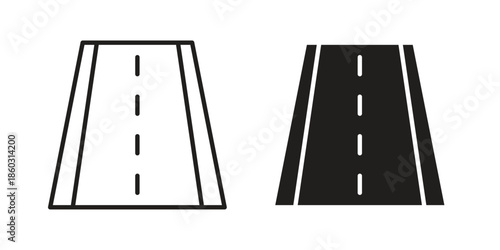 Road icons. glyph icon vector on white background. Flat and line vector