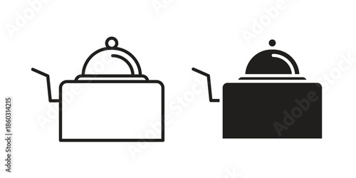 Room service icons. glyph icon vector on white background. Flat and line vector