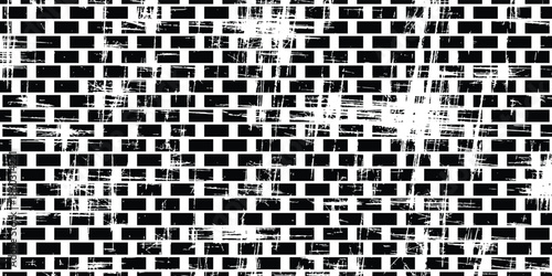 template Grunge black and white brick wall background. Abstract texture for background.template grunge vector