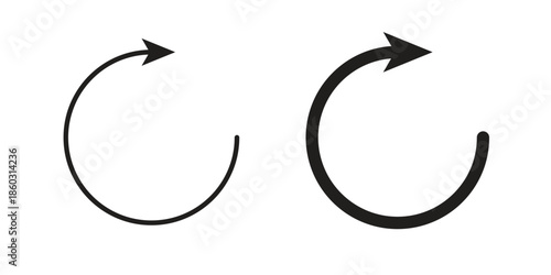 Rotate right icons. glyph icon vector on white background. Flat and line vector