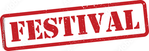 Red festival text stamp