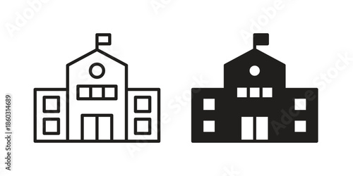 school icons. glyph icon vector on white background. Flat and line vector