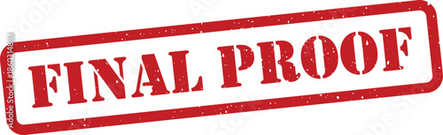 Red final proof stamp on transparent background