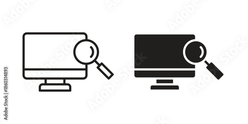 Search online icons. glyph icon vector on white background. Flat and line vector
