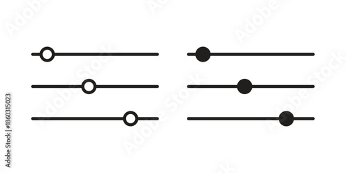 Settings sliders icons. glyph icon vector on white background. Flat and line vector