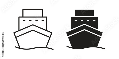 Ship icons. glyph icon vector on white background. Flat and line vector