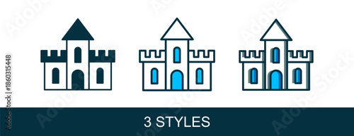 Filled outline Sand castle icon isolated on white background. Vector