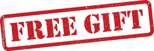 Red free gift stamp