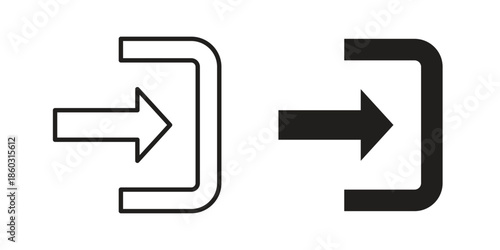 Sign out icons. glyph icon vector on white background. Flat and line vector