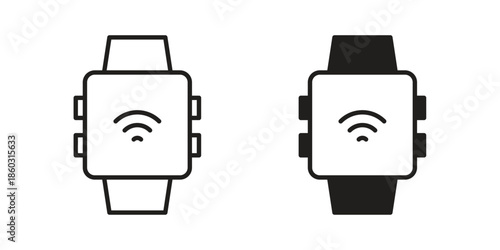 Smartwatch icons. glyph icon vector on white background. Flat and line vector