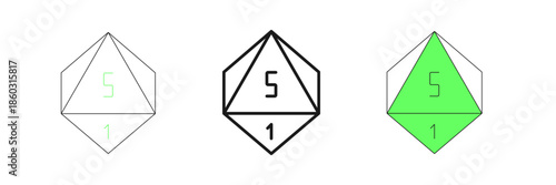 Set line Game dice icon isolated on white background. Casino gambling. Vector