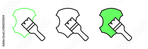 Set line Leather icon isolated on white background. Vector