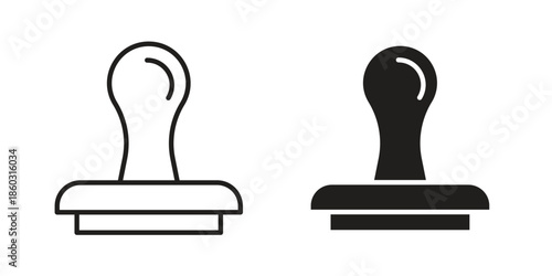 Stamp icons. glyph icon vector on white background. Flat and line vector