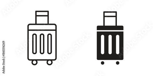 Suitcase icons. glyph icon vector on white background. Flat and line vector