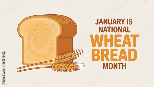 Celebrate January National Wheat Bread Month with Bread Illustration