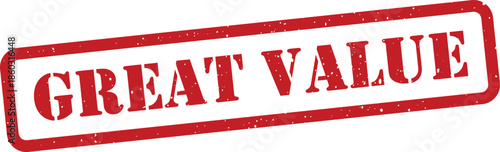 Red great value stamp isolated on transparent background