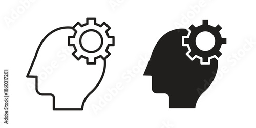 Thinking icons. glyph icon vector on white background. Flat and line vector
