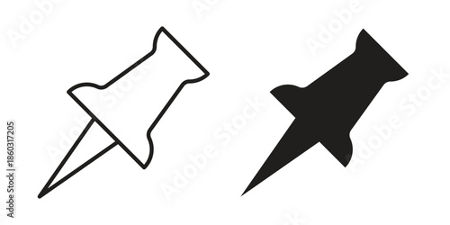 Thumbtack icons. glyph icon vector on white background. Flat and line vector
