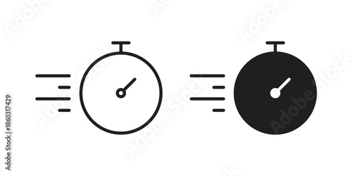 Time fast icons. glyph icon vector on white background. Flat and line vector