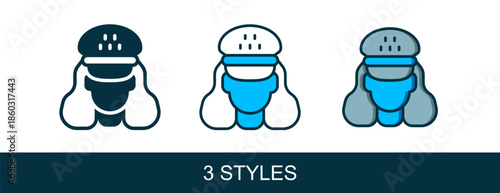 Filled outline Taxi driver icon isolated on white background. Vector