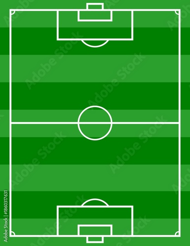 Football soccer field pitch diagram with lines and goals. Ideal for sports strategy, tactics and game analysis.