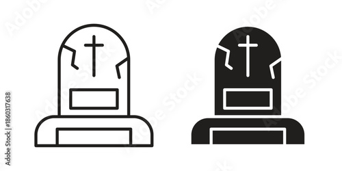 Tombstone icons. glyph icon vector on white background. Flat and line vector
