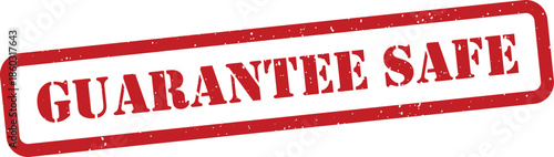 Red guarantee safe stamp on white background