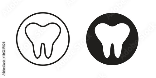 Tooth icons. glyph icon vector on white background. Flat and line vector