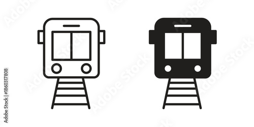 Train icons. glyph icon vector on white background. Flat and line vector