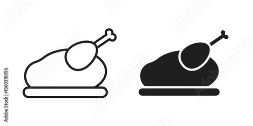 Turkey icons. glyph icon vector on white background. Flat and line vector