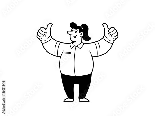 Happy Person Giving Thumbs Up Illustration