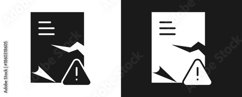 Damage Icon Set Glyph In White And Black Background