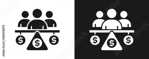 Equity Icon Set Glyph In White And Black Background