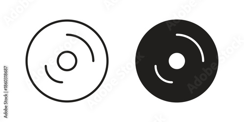Vinyl icons. glyph icon vector on white background. Flat and line vector