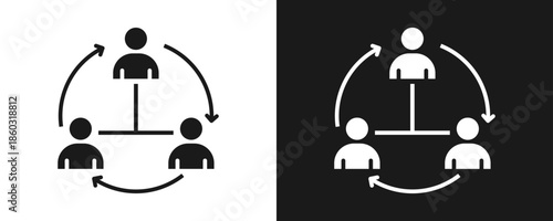 Restructuring Icon Set Glyph In White And Black Background