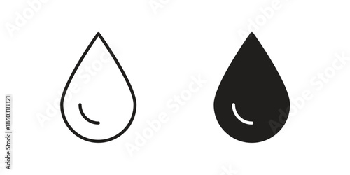 Water drop icons. glyph icon vector on white background. Flat and line vector