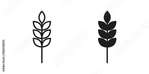 Wheat icons. glyph icon vector on white background. Flat and line vector