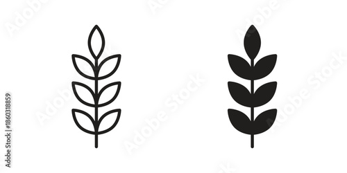 Wheat icons. glyph icon vector on white background. Flat and line vector