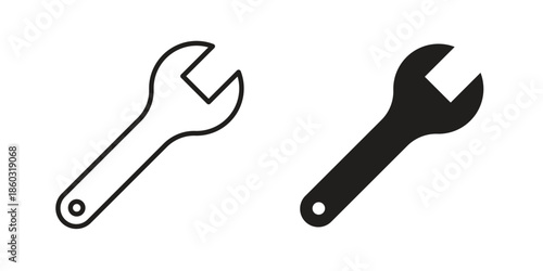 Wrench icons. glyph icon vector on white background. Flat and line vector