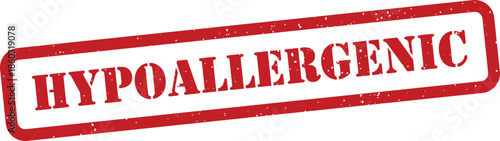 Red hypoallergenic stamp on white background