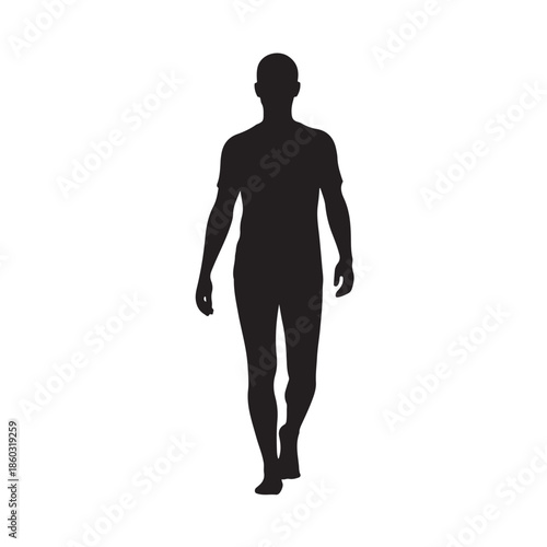 Black silhouette of a walking man person 1
