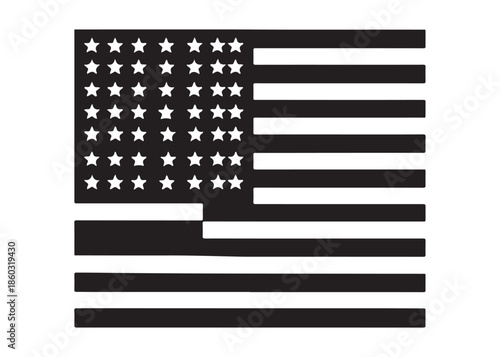 american flag day logo silhouette vector, distressed american flag logo silhouette vector, waving usa flag logo icon, distressed american flag vector logo silhouette on a white background