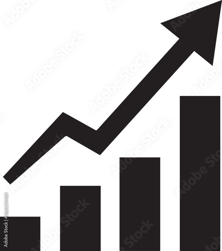 Increasing trend graph with arrow