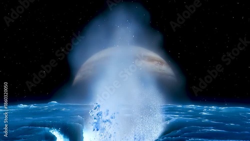 Powerful Water Impact Creating Dramatic Splash Column and Expanding Ripples on Dark Liquid Surface With High Energy Motion